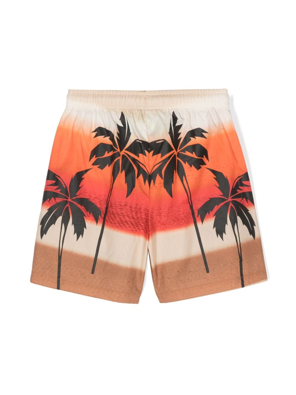 Barrow kids palm tree-print deck shorts - Beige