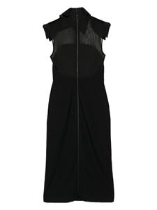 Fendi Pre-Owned mesh-panel midi dress - Zwart