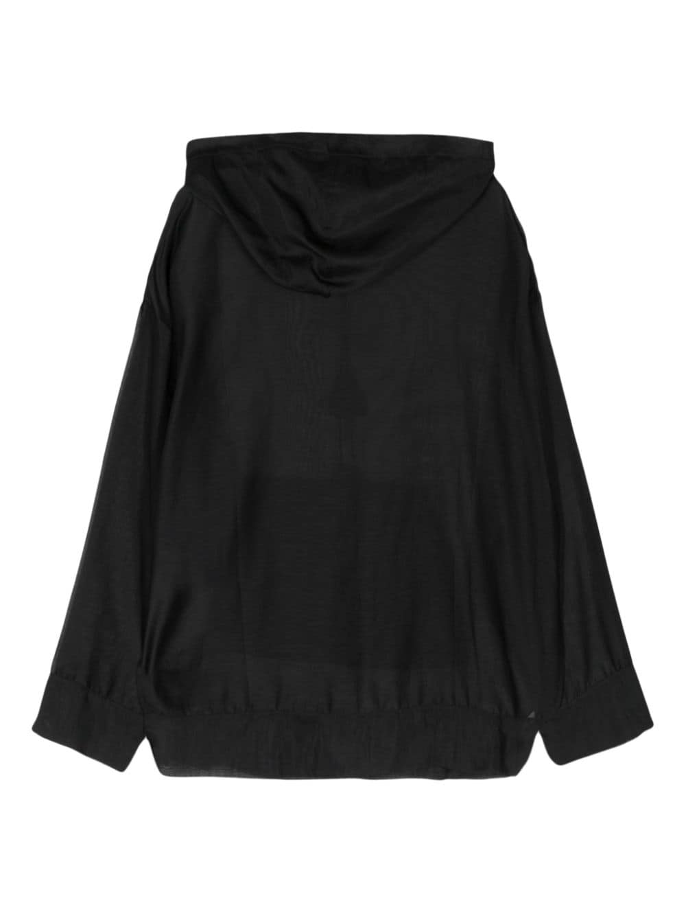 DONDUP semi-sheer long-sleeve hoodie - Zwart