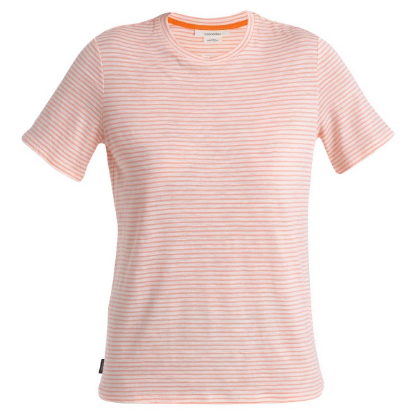 Icebreaker  Women's Merino Linen S/S Tee Stripe - Merinoshirt, roze