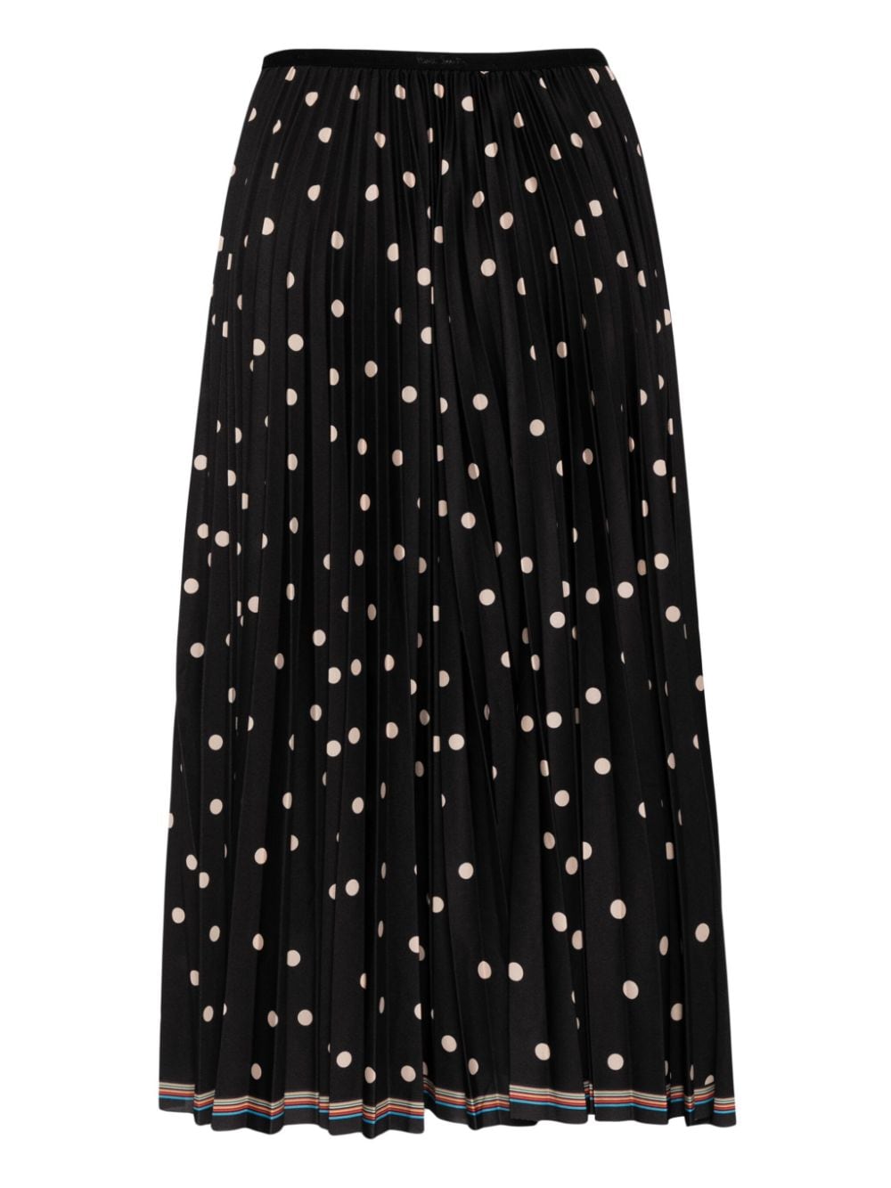 Paul Smith polka dot-print pleated midi skirt - Zwart