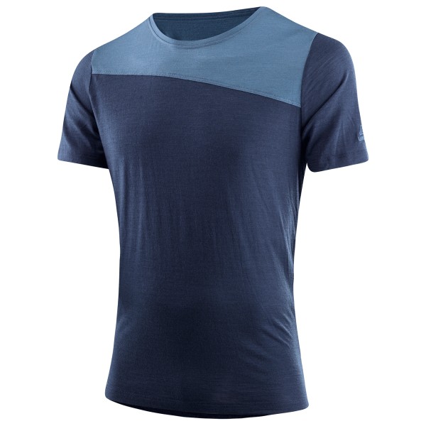 Löffler  Blockshirt Merino-Tencel - Merinoshirt, blauw