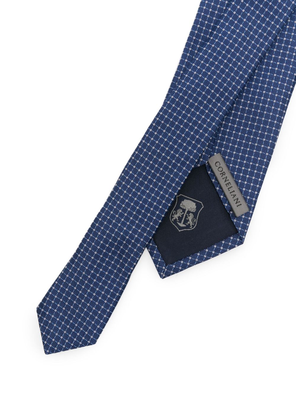 Corneliani patterned-jacquard silk tie - Blauw