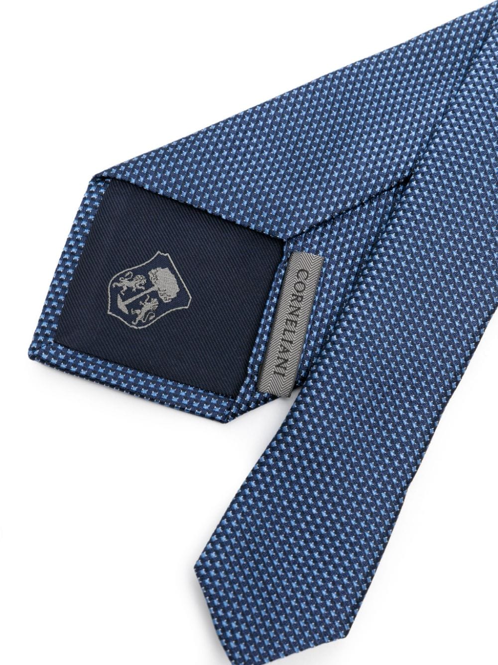 Corneliani pattern-jacquard silk tie - Blauw
