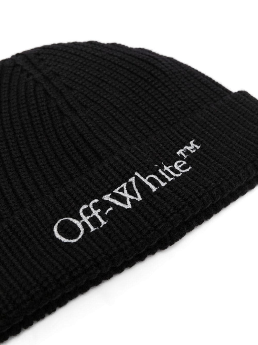 Off-White Muts met geborduurd logo - Zwart