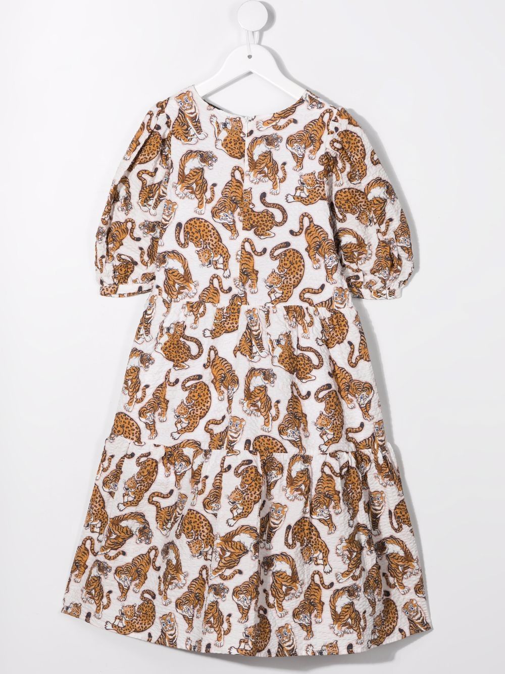 Kenzo Kids Midi-jurk met dierenprint - Beige