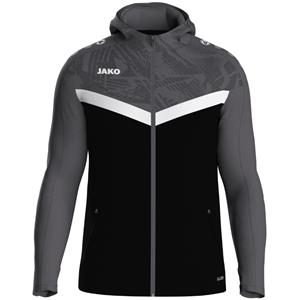 JAKO Iconic Trainingsjacke mit Kapuze 801 - schwarz/anthrazit