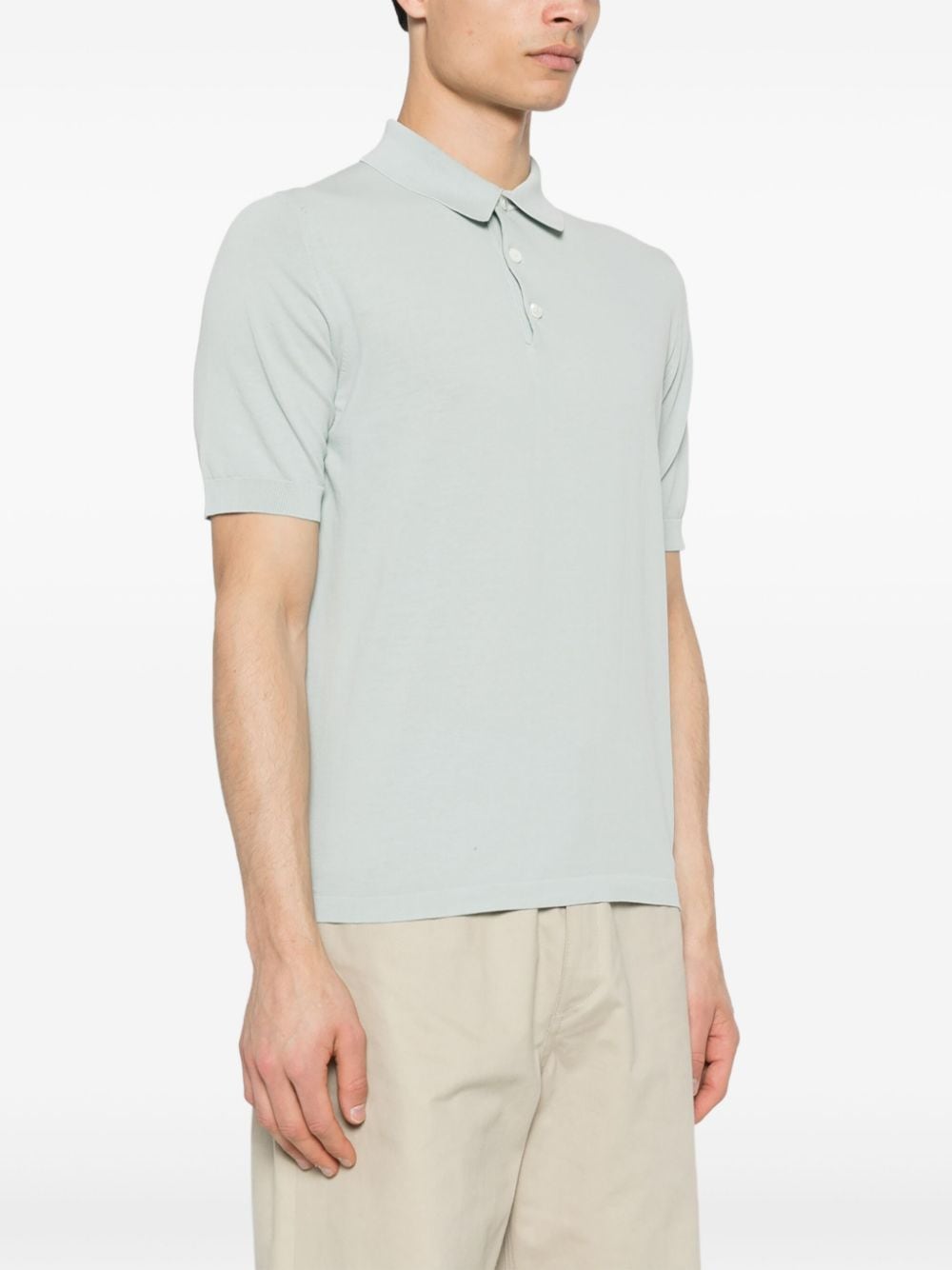 Eleventy fine-ribbed cotton polo shirt - Groen