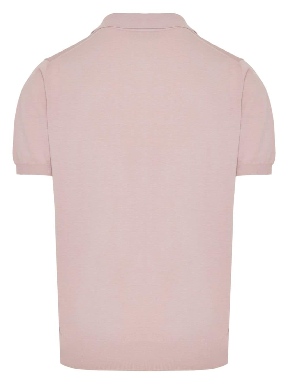 Canali fine-knit cotton polo shirt - Roze