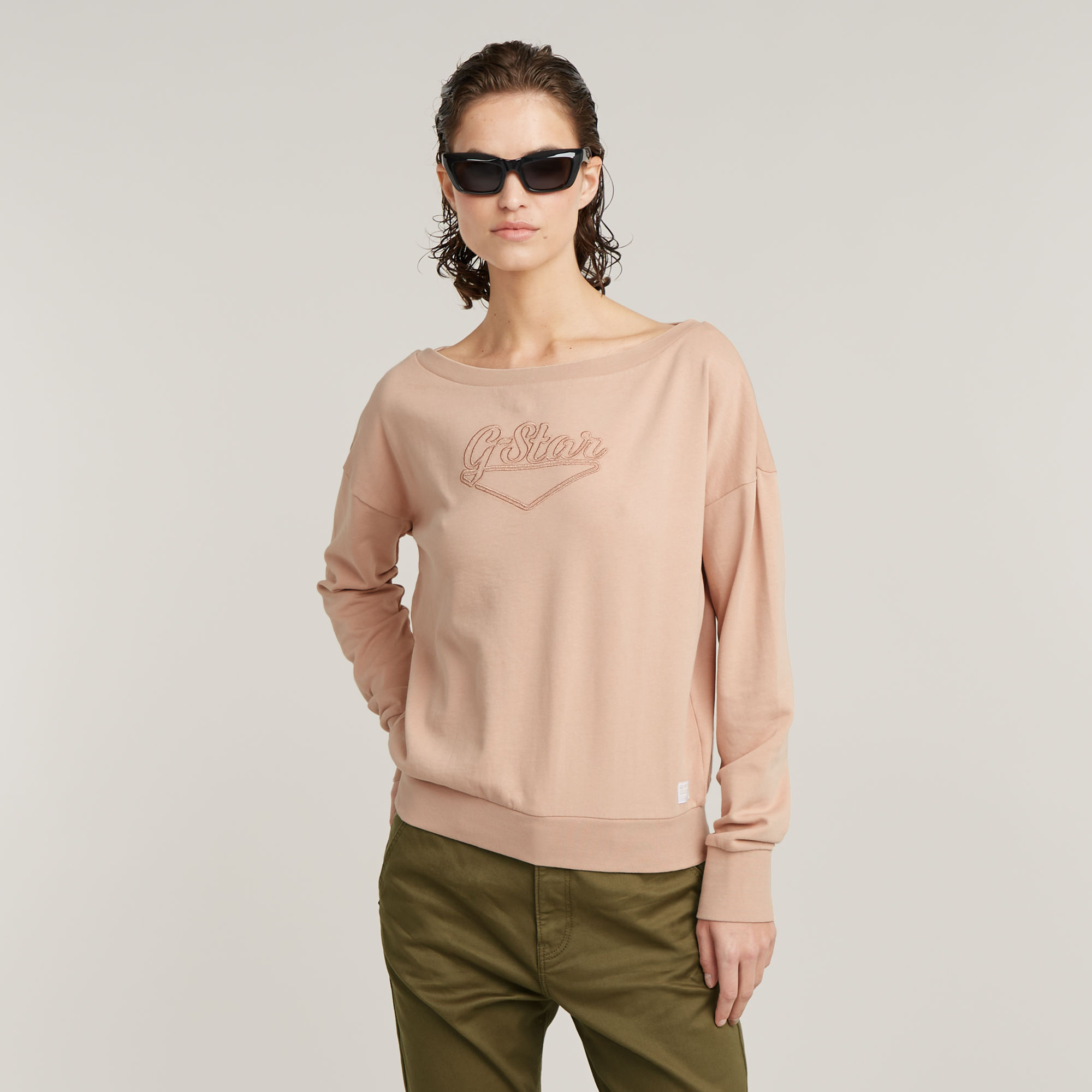G-Star RAW Boothals Sweater Loose - Roze - Dames