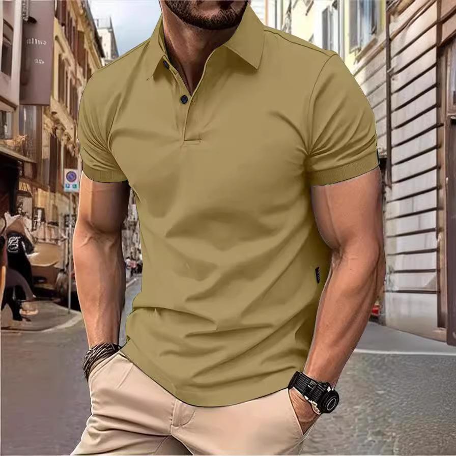 Cloth W Men's Fashion Summer Polo T-shirt Casual Breathable Top Lapel Collar Neck Short Sleeve  Comfortable Sports T-shirt Yasheng