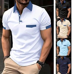 CARTELO Clothing 2024 Summer Plus Size Men's Color Block Pocket POLO Shirt Sports Polo Shirt Large Size Polo Shirt