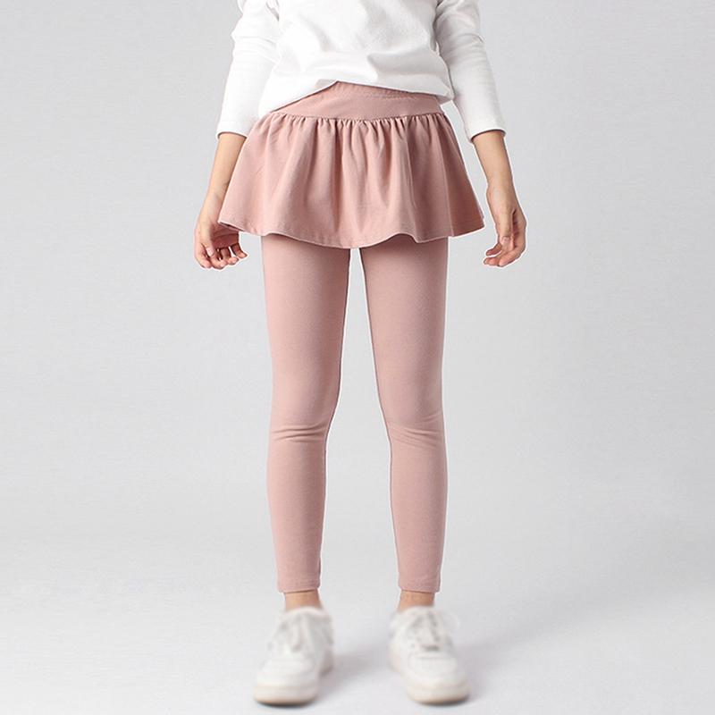 Selfyi Children's Culottes Girls Leggings Kids Pantskirt Solid Color Bottoms