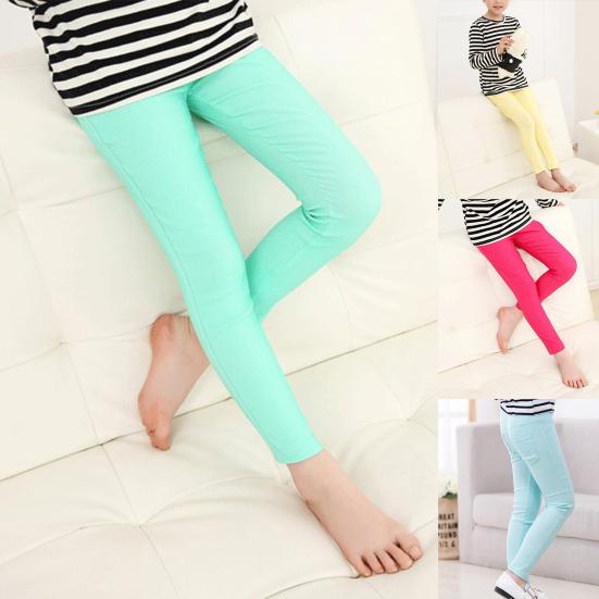 Toy Pants Candy Color Slim Bottoms Girls High Elasticity Tight Pants for Going Out