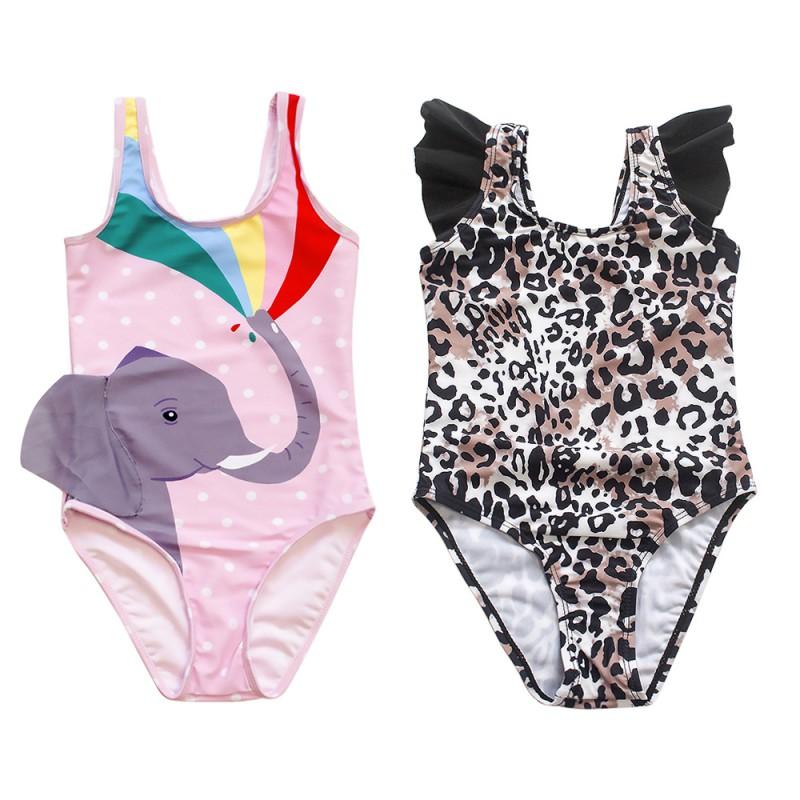 BOOSKU Make a Splash this Summer with this Cute Leopard Print Swimsuit for Girls (3-7 Years)
