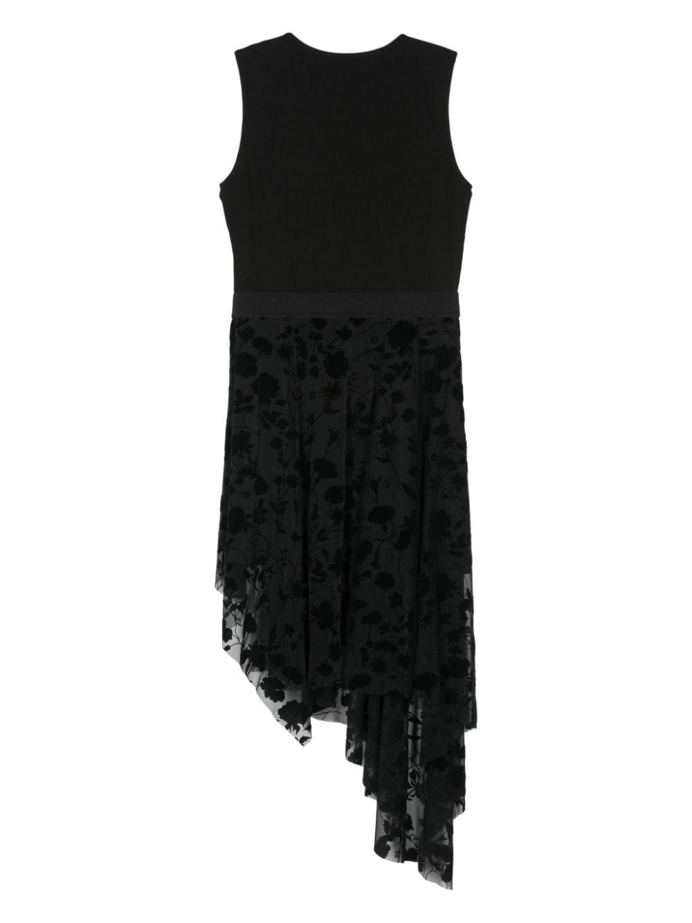 Givenchy ribbed-knit asymmetric dress - Zwart