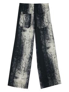 FEDERICO CINA abstract-print lightweight trousers - Blauw