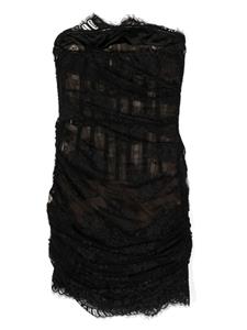 Monse strapless lace mini dress - Zwart