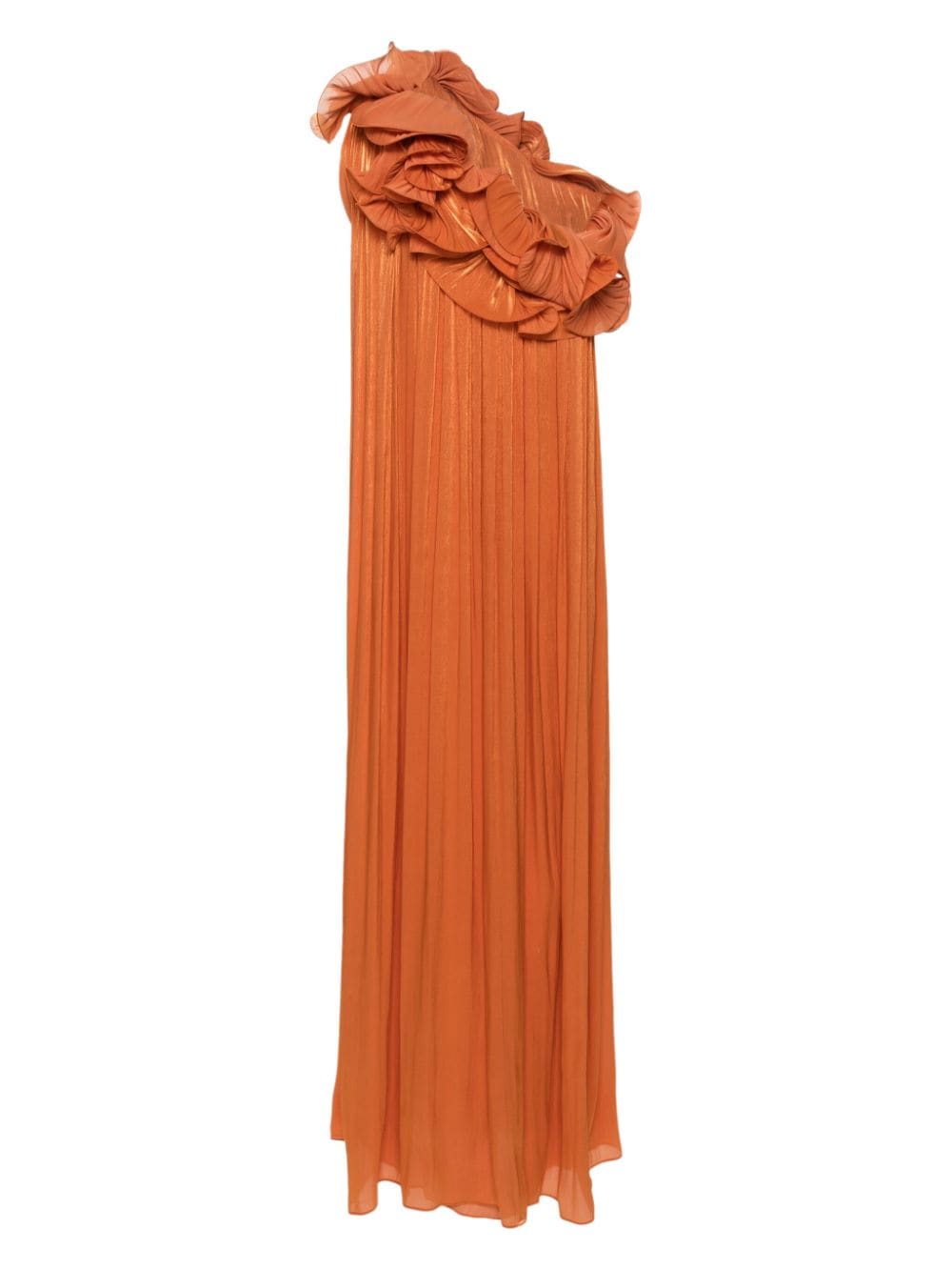 Costarellos ruffled georgette gown - Oranje
