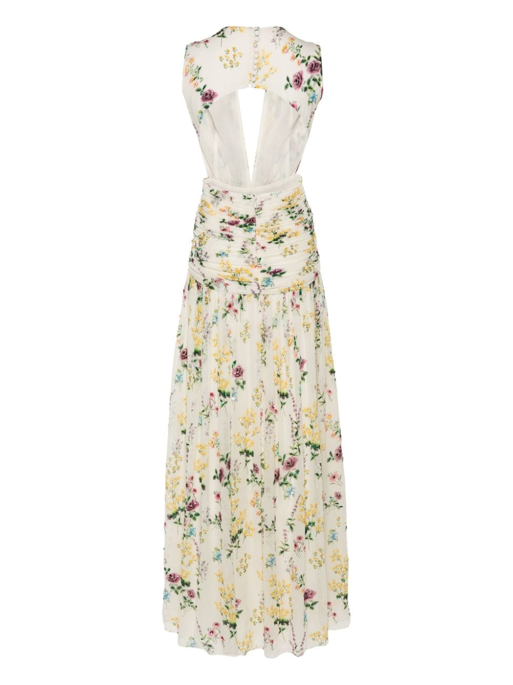 Costarellos Martina floral-print gown - Beige