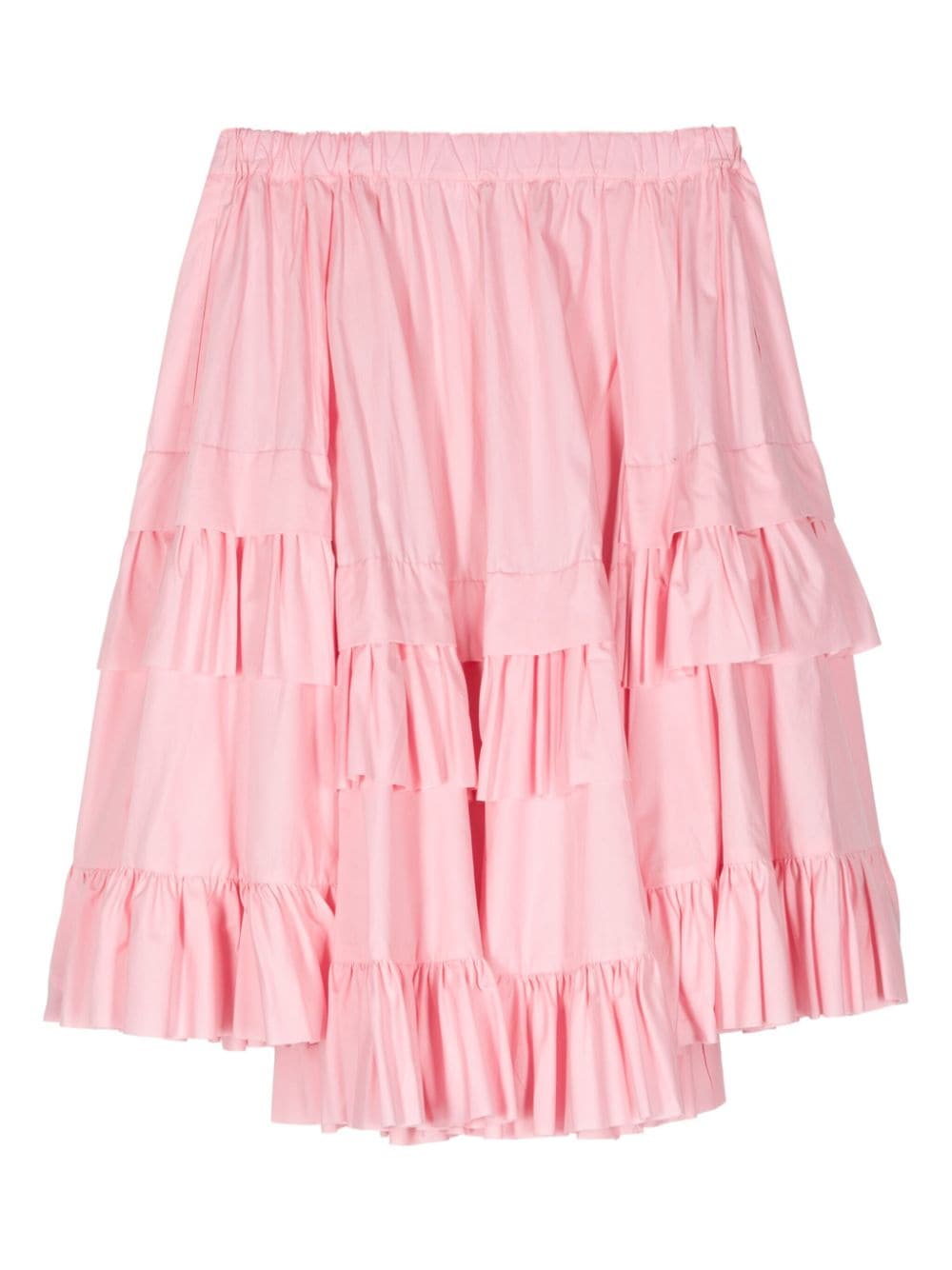 Comme Des Garçons Comme Des Garçons ruffled cotton midi skirt - Roze