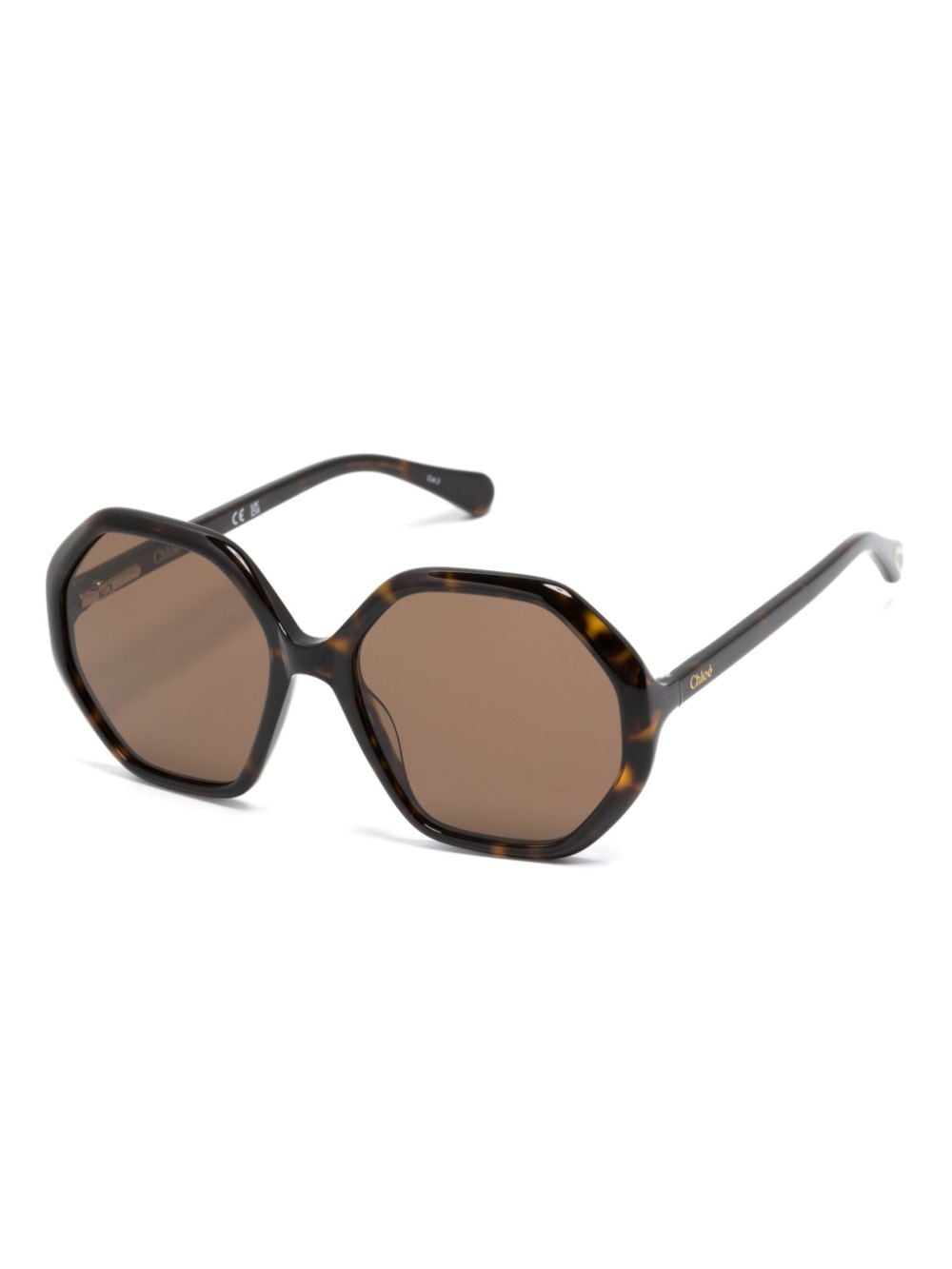 Chloé Kids CC0004S zonnebril met geometrisch montuur - Bruin