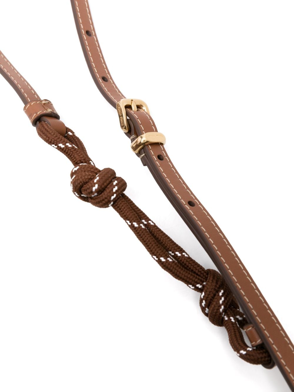 Miu Miu knot-detail leather belt - Bruin