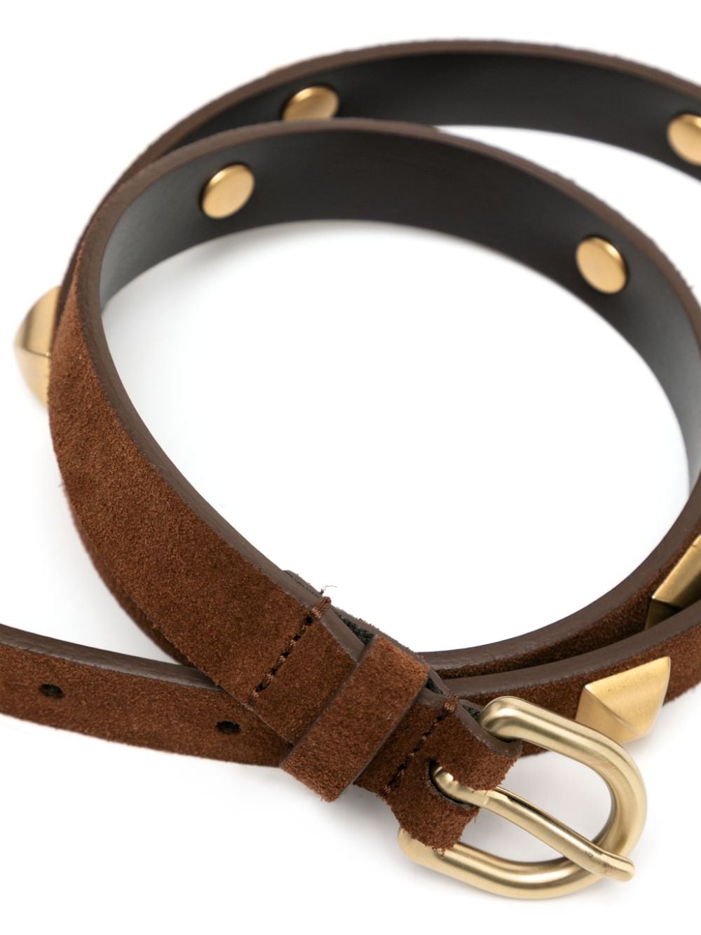 Alberta Ferretti studded leather belt - Bruin