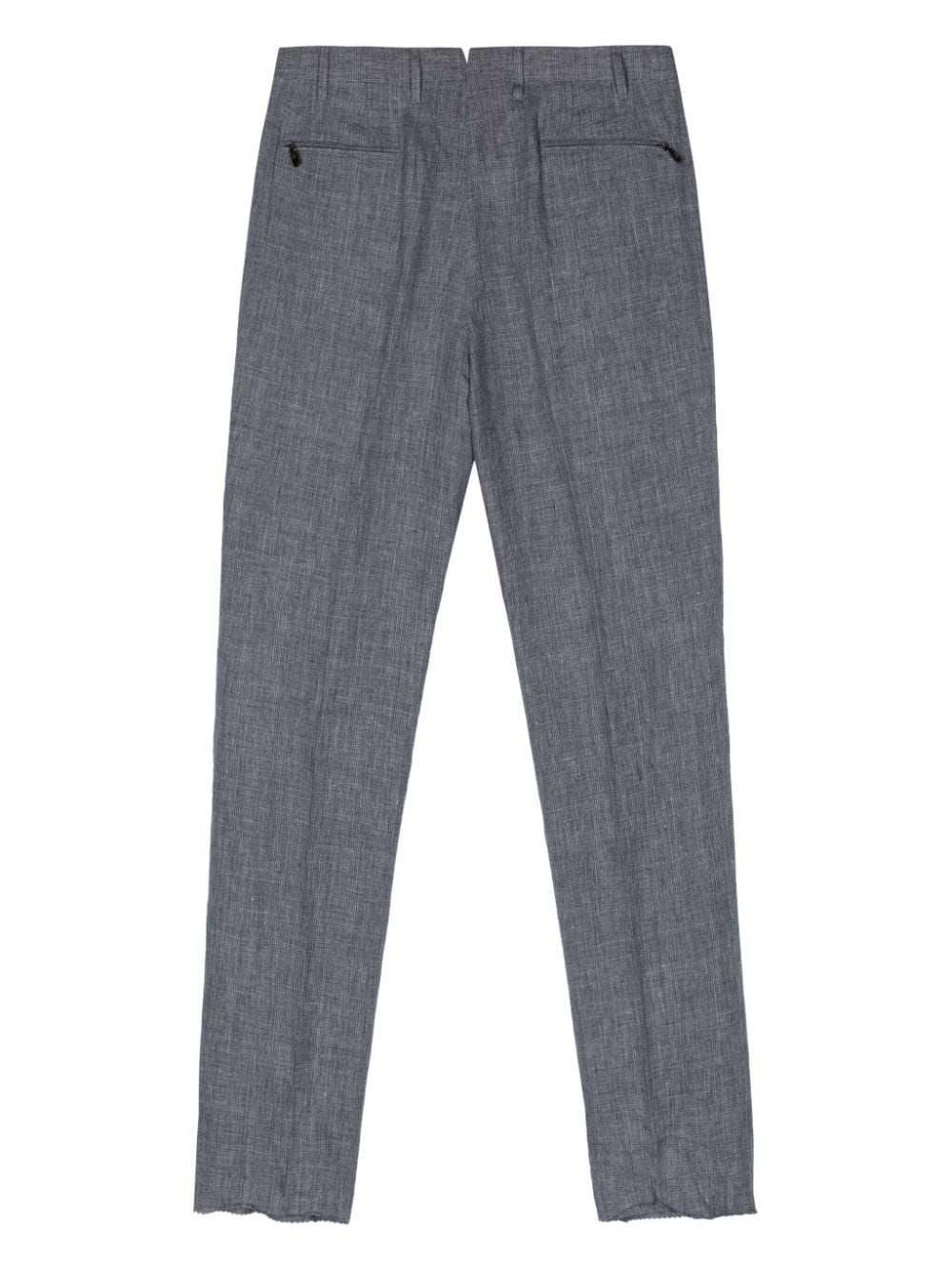 Corneliani mid-rise tailored linen trousers - Blauw