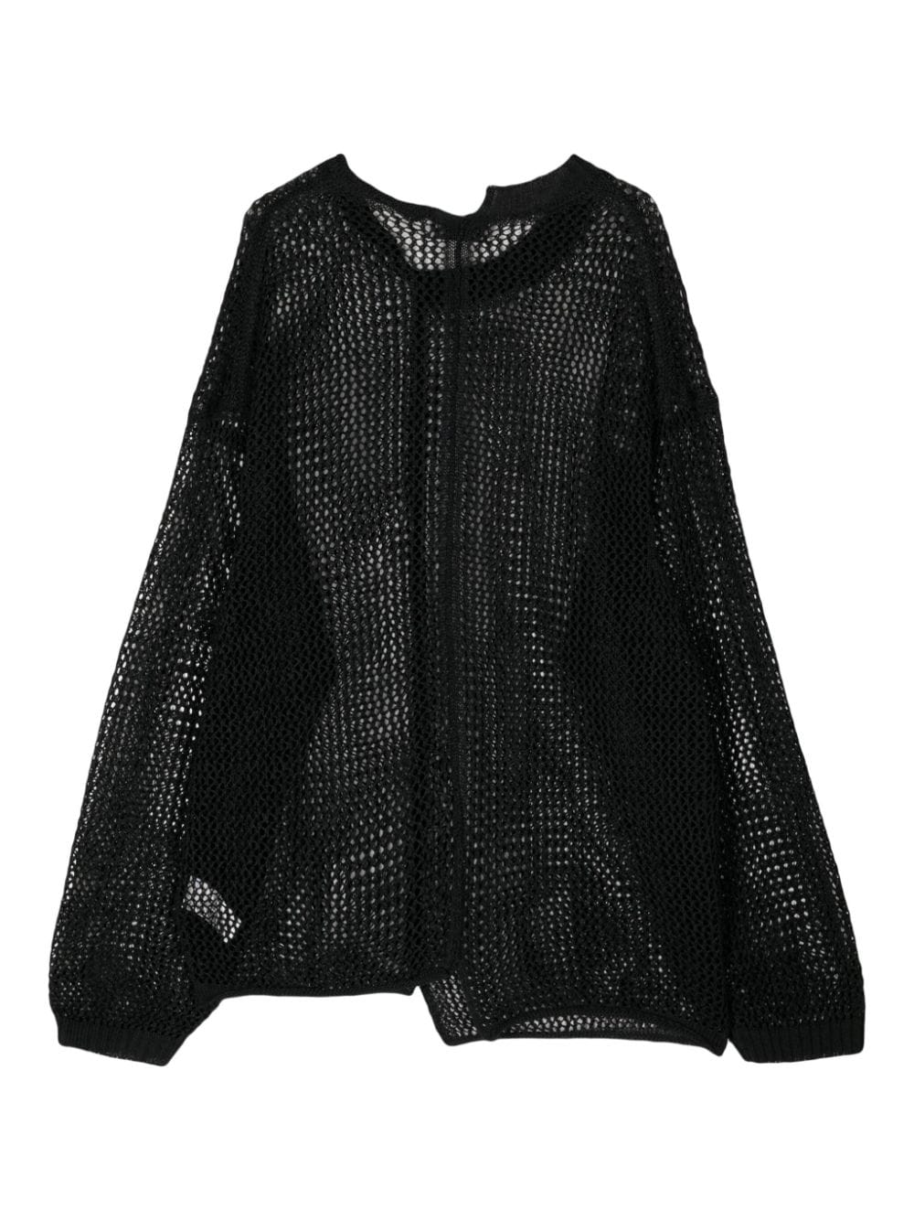 Yohji Yamamoto asymmetric distressed cotton jumper - Zwart