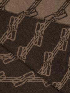 Balenciaga BB monogram-print wool scarf - Bruin