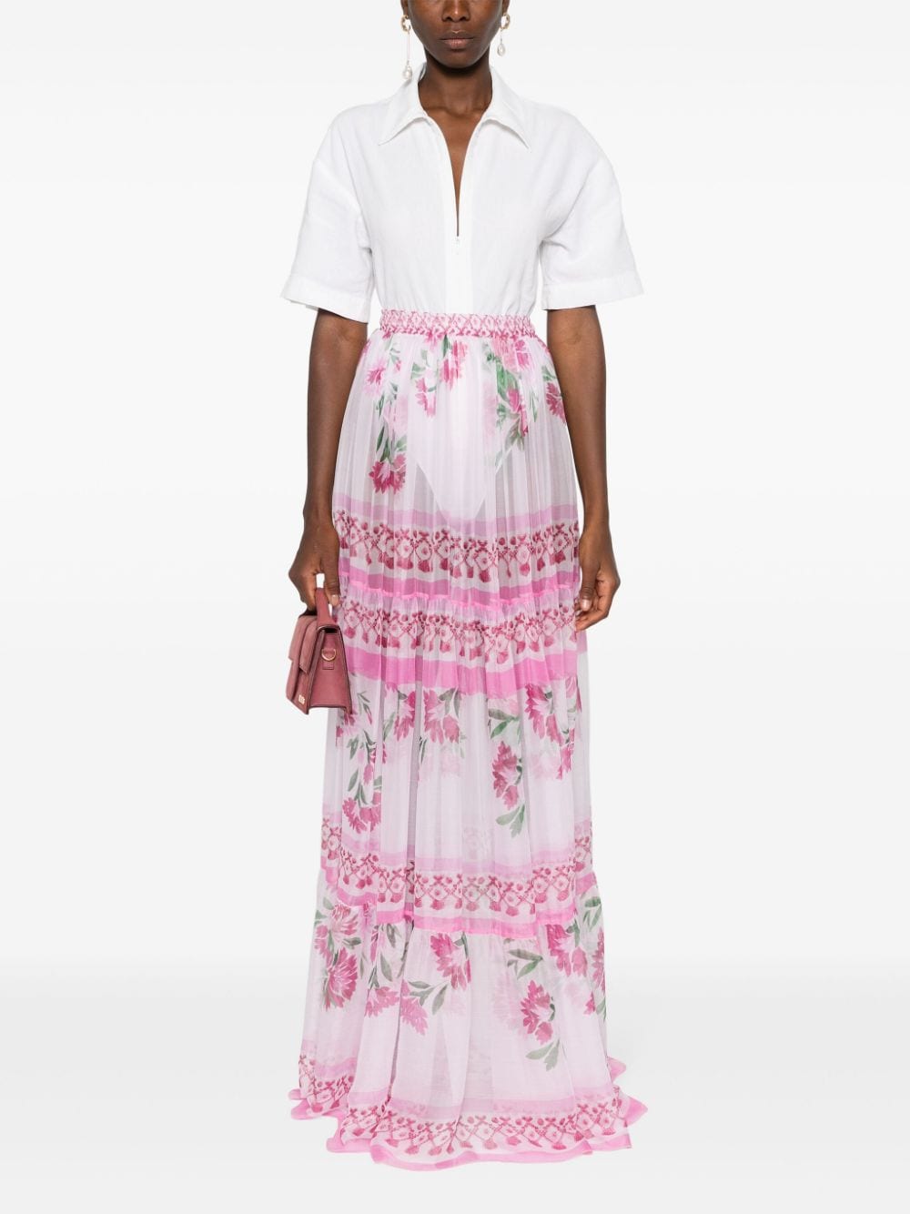 Ermanno Scervino floral-print maxi skirt - Roze