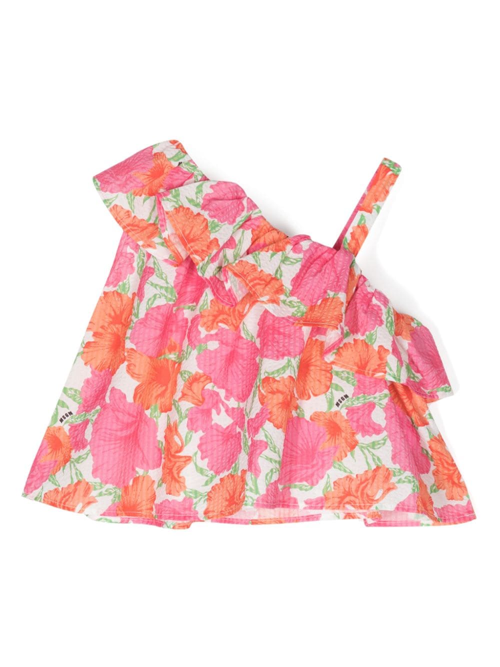 MSGM Kids floral-print cotton blouse - Roze