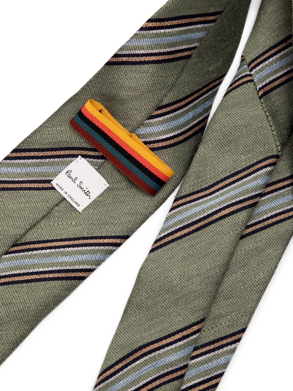 Paul Smith striped linen-blend tie - Groen
