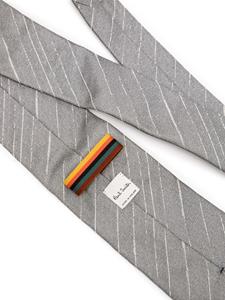 Paul Smith stripe-pattern silk tie - Grijs