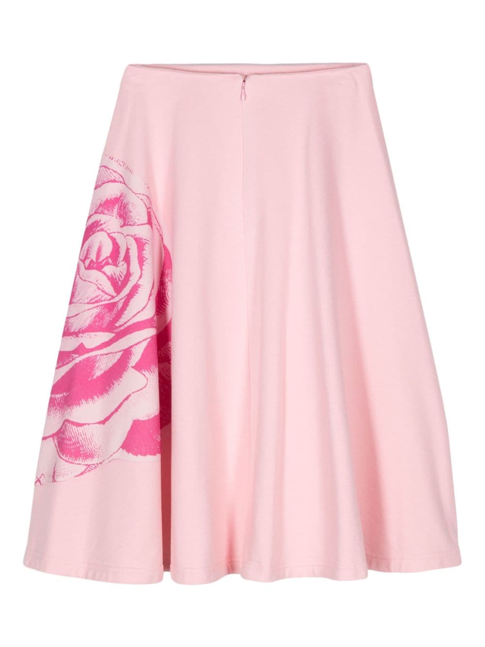 Marni floral-print cotton skirt - Roze