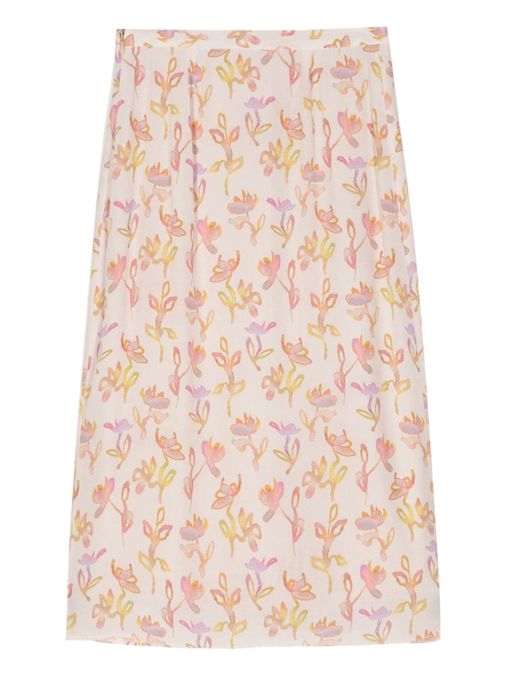 PS Paul Smith floral-print wrap midi skirt - Roze