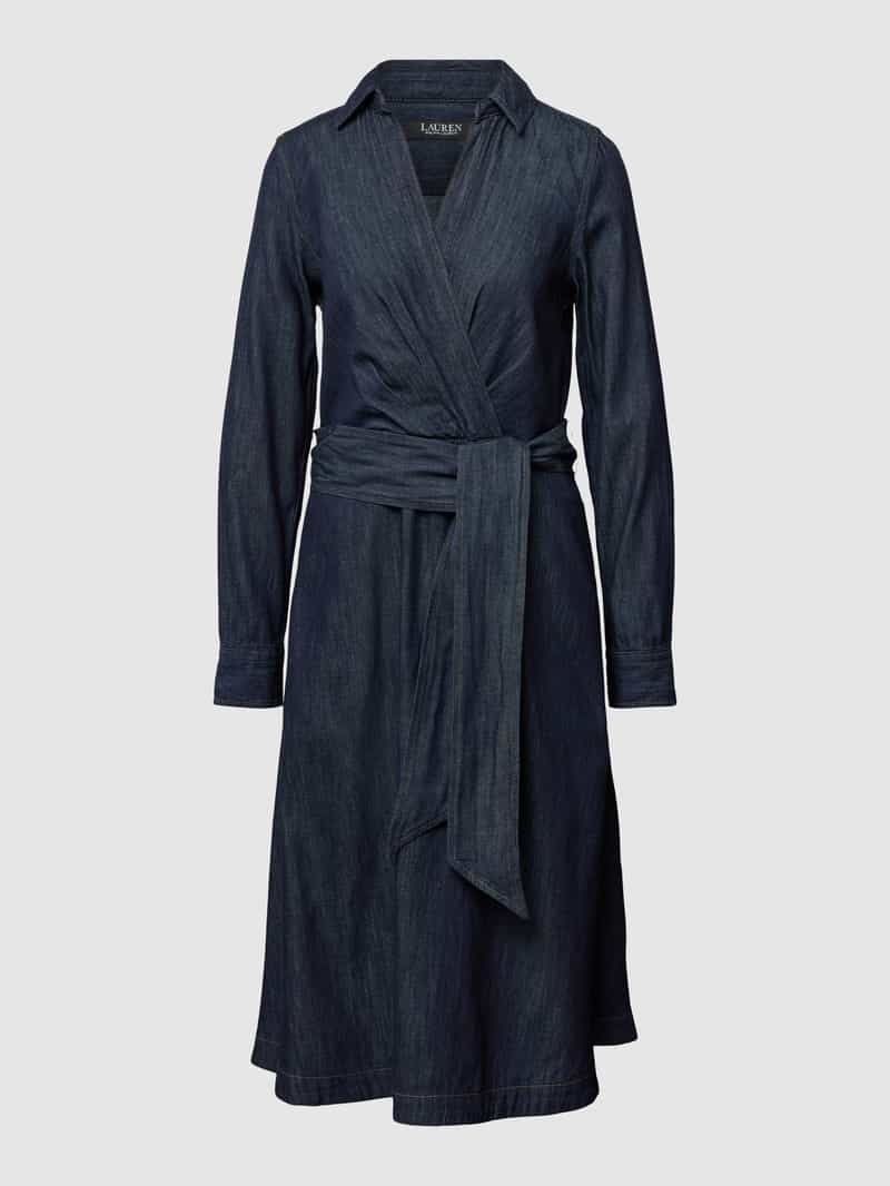 Lauren Ralph Lauren Midi-jurk van katoen in wikkellook, model 'ROWELLA'