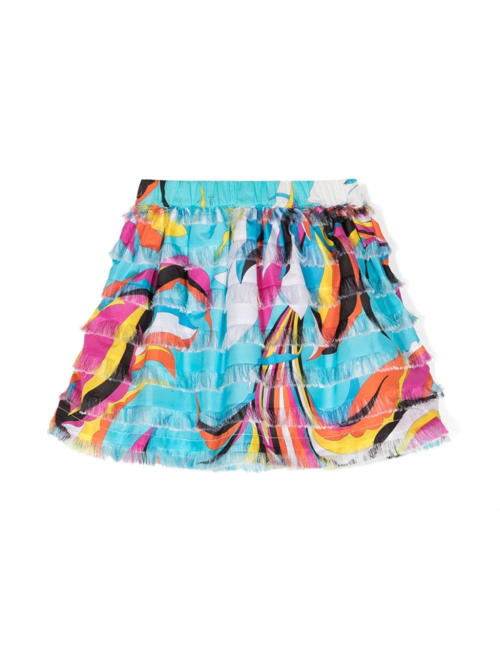 PUCCI Junior Swirl-print tiered skirt - Blauw