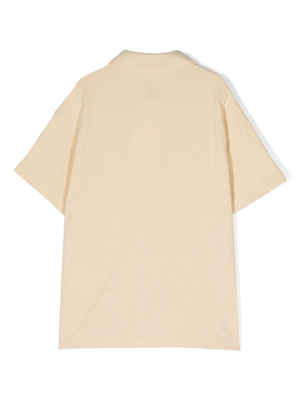 Fendi Kids Poloshirt met verfraaid logo - Beige