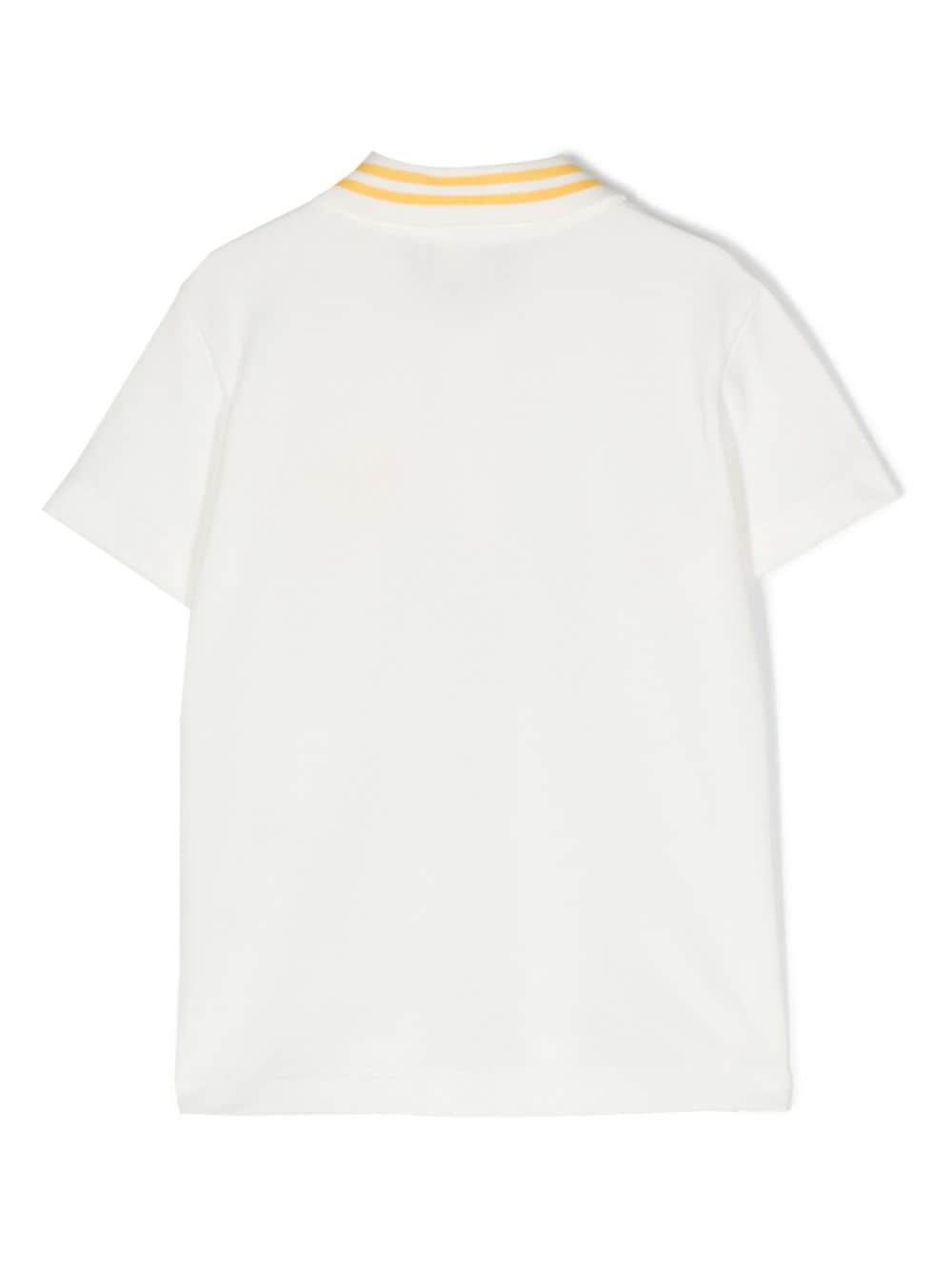 Fendi Kids Katoenen poloshirt met geborduurd logo - Wit