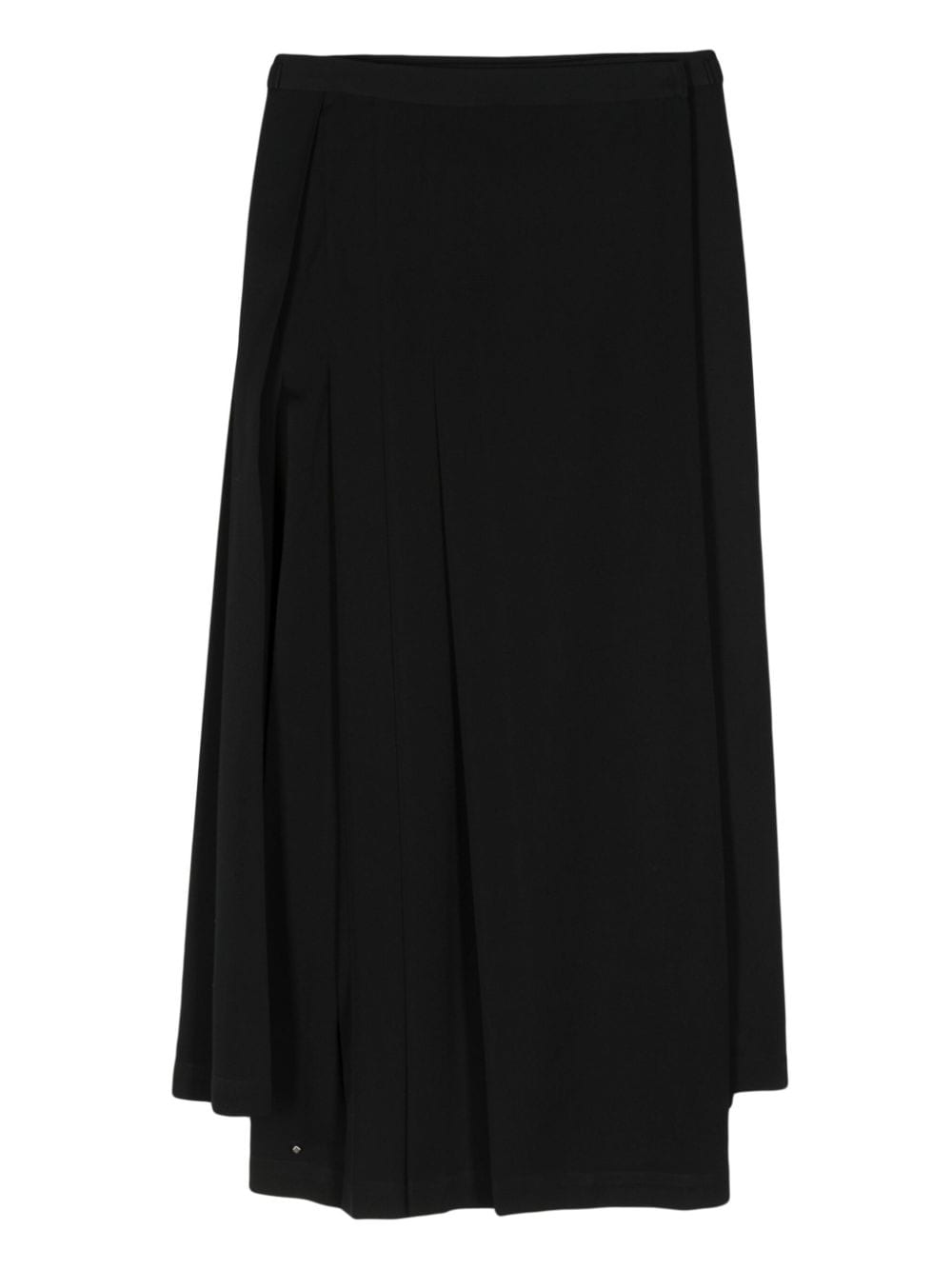 Yohji Yamamoto asymmetric wool skirt - Zwart