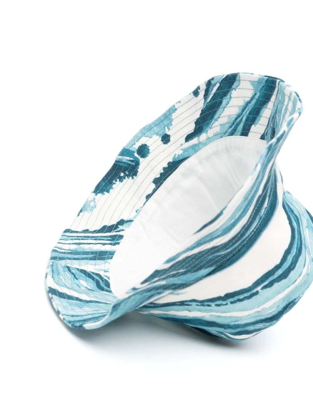 Maison Kitsuné abstract-pattern cotton bucket hat - Blauw