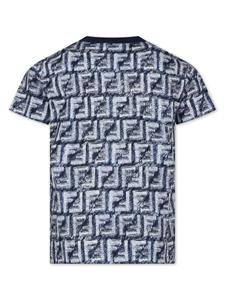 Fendi Kids T-shirt met Zucca print - Zwart