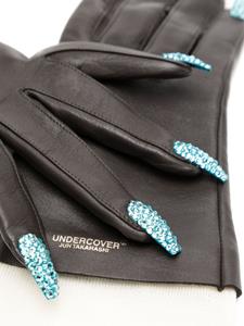 Undercover nail-appliqué leather gloves - Bruin