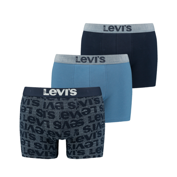 Levi's Levis Boxershorts Giftbox Denim Logo AOP 3-pack Blue Combo-L