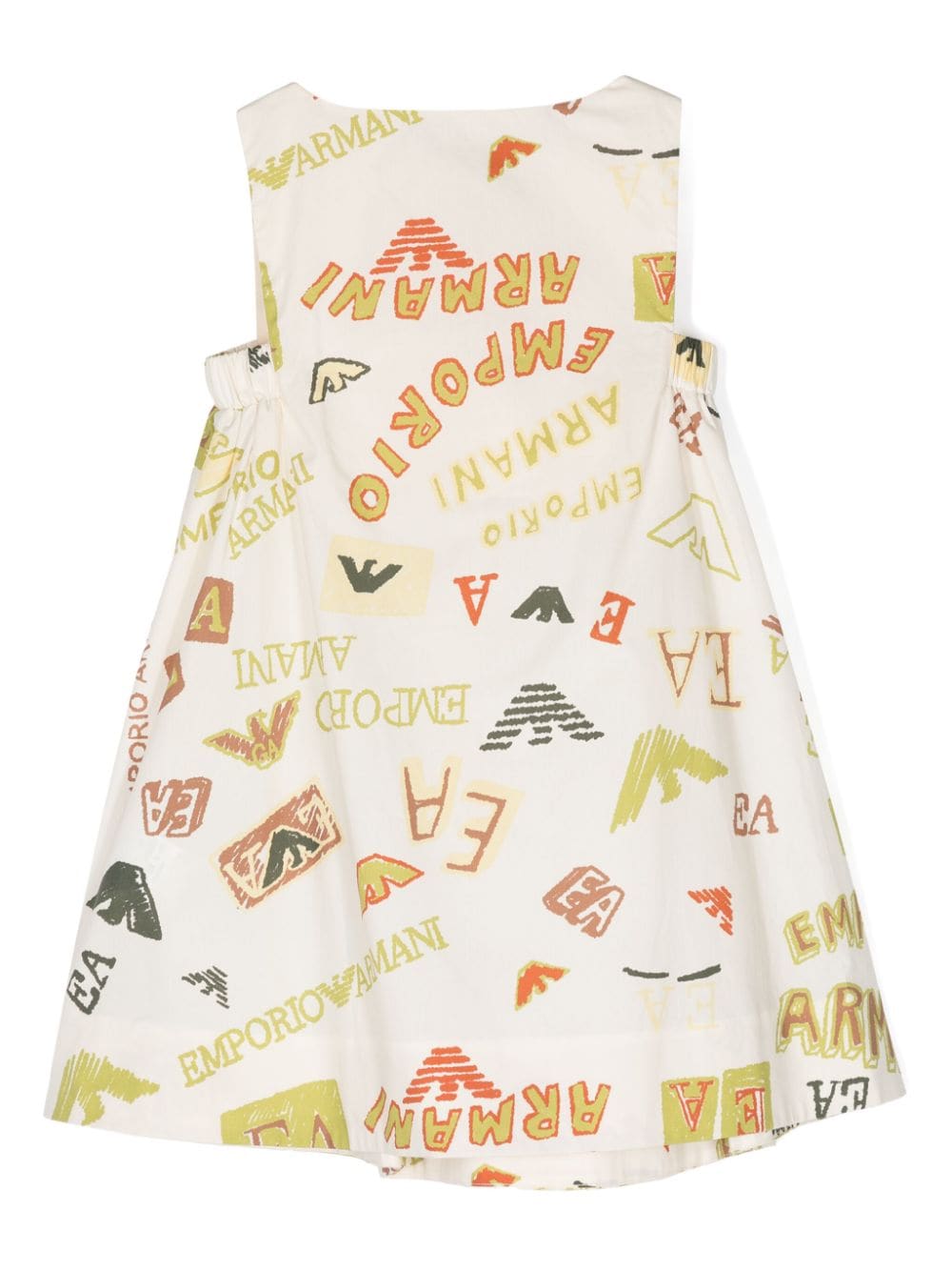 Emporio Armani Kids log-print A-line dress - Beige
