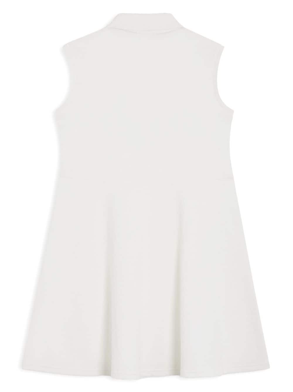 Lacoste Flared jurk met geborduurde krokodil - Wit