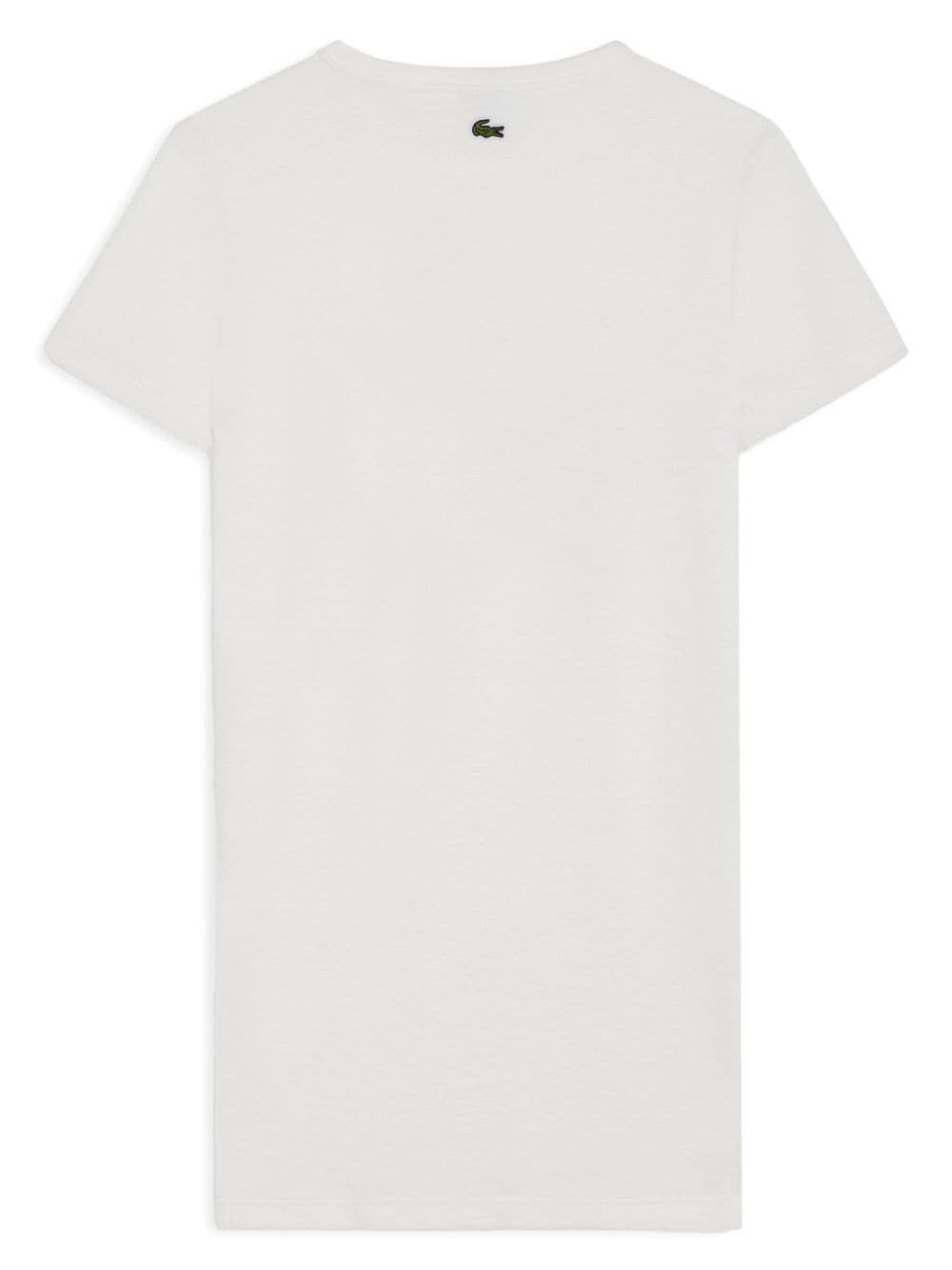 Lacoste T-shirtjurk met logoprint - Wit