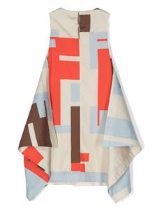 Fendi Kids A-lijn jurk met geometrische print - Beige